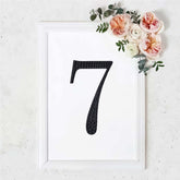 Decorative Rhinestone Number "7" Stickers, Glitter Adhesive Craft Numbers Black DIY Sparkle Embellishments 8"