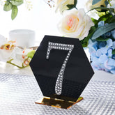Decorative Rhinestone Number "7" Stickers, Glitter Adhesive Craft Numbers Silver DIY Sparkle Embellishments 4"