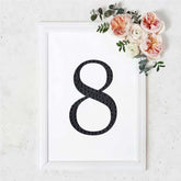 Decorative Rhinestone Number "8" Stickers, Glitter Adhesive Craft Numbers Black DIY Sparkle Embellishments 8"