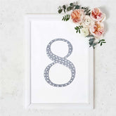 Decorative Rhinestone Number "8 Stickers, Glitter Adhesive Craft Numbers Silver DIY Sparkle Embellishments 8"