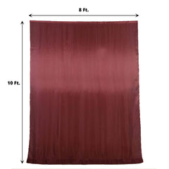 8ftx10ft Burgundy Satin Event Curtain Drapes, Backdrop Event Panel