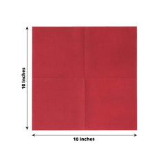 20 Pack Linen-Like Paper 5"x5" Napkins Burgundy - Highly Absorbent Airlaid Napkins