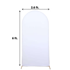 6ft Matte White Spandex Fitted Chiara Backdrop Stand Cover For Round Top Wedding Arch