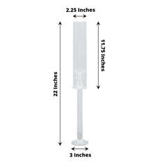 2-Pack Crystal Glass Hurricane Taper Candle Holders, Tall Decorative Candle Stands Clear Cylinder Chimney Tubes 22"