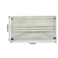 10 Pack 3 Ply Natural Disposable Face Mask Non Woven Mask with Ear Loop - Clearance SALE