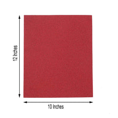 10 Pack Burgundy Self-Adhesive Glitter DIY Craft Foam Sheets - 12"x10"