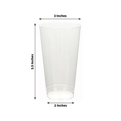 12-Pack Plastic Party Cups Clear - Durable Disposable Tumblers for Drinks 17oz 5.5"