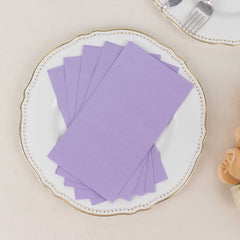 50-Pack Paper Napkins Lavender Lilac - Soft Disposable 2-Ply Dinner Napkins for Weddings