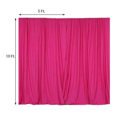 2 Pack Fuchsia Scuba Polyester Event Curtain Drapes, Durable Flame Resistant Backdrop Event Panels Wrinkle Free with Rod Pockets - 10ftx10ft