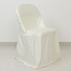 Scuba Stretch Folding Chair Cover Ivory - Wrinkle Free & Durable Slipcover