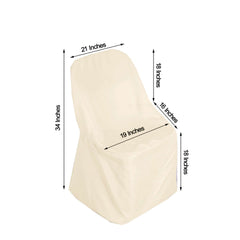 Polyester Slip On Folding Chair Covers Beige - Stain-Resistant Reusable Durable Fabric