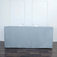 Fitted Polyester 72"x30" Rectangle Tablecloth Dusty Blue - Durable Table Cover