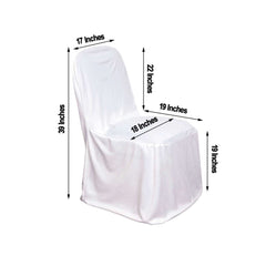 Scuba Stretch Chair Cover White for Banquet Chairs Slim Fit Design - Wrinkle Free and Durable Slipcover for Hotels, Parties & Ceremonies