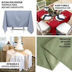 Scuba Square 70"x70" Tablecloth Nude - Wrinkle Free & Stain Resistant Table Cover