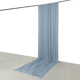 Dusty Blue 4-Way Stretch Spandex Event Curtain Drapes, Wrinkle Free Backdrop Event Panel with Rod Pockets - 5ftx16ft