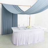 Dusty Blue 4-Way Stretch Spandex Event Curtain Drapes, Wrinkle Free Backdrop Event Panel with Rod Pockets - 5ftx18ft