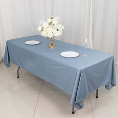 Scuba Rectangular 60"x102" Tablecloth Dusty Blue - Wrinkle Free & Stain Resistant Table Cover