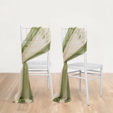 20-Pack Sheer Chair Drape Decor in Dusty Sage Green and Beige – 9ft Shimmer Sash, Wrinkle-Free