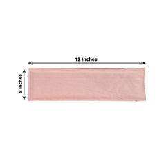 5 Pack Stretch Spandex Chair Sashes Dusty Rose - Fitted Finish Two Ply Heavy Duty Chair Bands 5"x12"