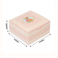 25-Pack Gift Boxes Vintage Rose Floral – Dusty Rose Cardstock Favor Boxes for Cookies, Candies, and Mini Keepsakes - 4"x4"x2"