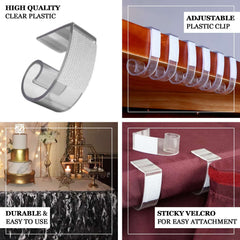 12Pcs 1.2" Adjustable Large Plastic Table Skirt Clips