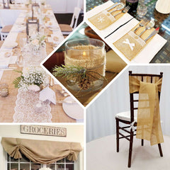 12"x10 Yards Natural Jute Burlap Fabric Roll, DIY Craft Fabric