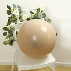 10 Pack Matte Pastel Taupe Biodegradable Balloons 18", Round Eco-friendly Thick Latex Party Balloons