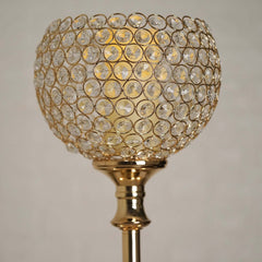 Acrylic Votive Candle Holder Crystal Goblet Design Gold - Table Centerpiece for Weddings 37"