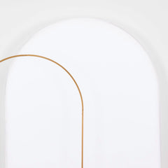 8ft Matte White Spandex Fitted Wedding Arch Cover For Round Top Chiara Backdrop Stand