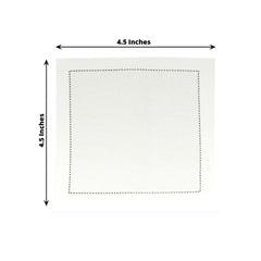 Disposable Cotton Cocktail Napkins – 50 White 4.5" x 4.5" Napkins for High-End Bars, Receptions & Parties