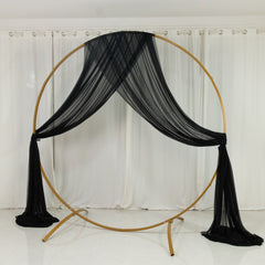 Black Sheer Backdrop Drape – 5ftx32ft Wedding Arch & Ceiling Decor Panel, Wrinkle Free with Soft Shimmer