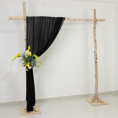 Black Sheer Backdrop Drape – 5ft x 14ft Wedding Arch & Ceiling Decor Panel, Wrinkle Free with Soft Shimmer