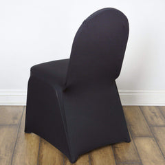 Spandex Chair Cover for Banquet Chairs Black - Stylish Stretch 160GSM Fabric with Slip-On Slipcover for Sophisticated Gatherings