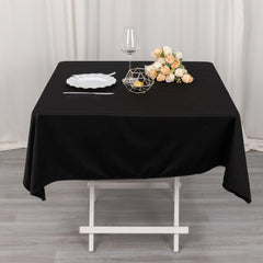 Scuba Square 54"x54" Tablecloth Black - Wrinkle Free & Stain Resistant Table Cover
