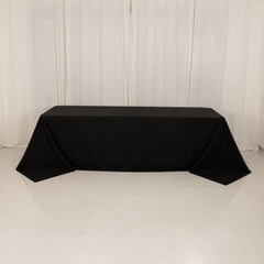 Cotton Blend 90"x156" Rectangle Tablecloth Black - Seamless Wrinkle-Resistant Table Cover