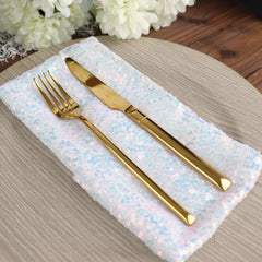 Sequin 20"x20" Napkin Iridescent Blue - Shimmering Dinner Napkin