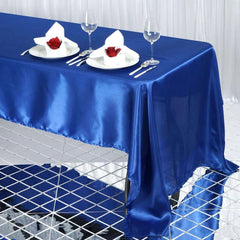 Satin Rectangular 60"x126" Tablecloth Royal Blue - Smooth and Lustrous Table Cover