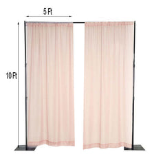 2 Pack Blush Sheer Chiffon Event Curtain Drapes, Durable Flame Resistant Organza Backdrop Event Panels With Rod Pockets - 10ftx10ft