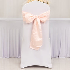 5 Pack Lamour Satin 6"x106" Chair Sashes Blush - Stylish Reusable Decorative Bows