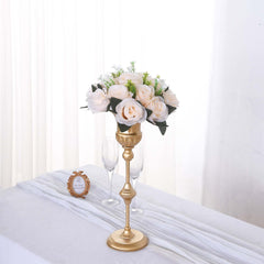 2 Pack Cream Silk 15-Head Rose Flower Balls For Centerpieces - 10", Artificial Kissing Ball Floral Arrangements