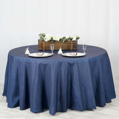 Polyester 120" Round Tablecloth Dark Blue - Seamless Faux Denim Design for Stylish Gatherings