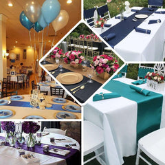 Satin 12"x108" Table Runner Dusty Blue - Stylish Table Linen