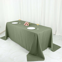 Polyester 90"x132" Rectangle Tablecloth Dusty Sage Green - Seamless Wrinkle-Resistant Table Cover
