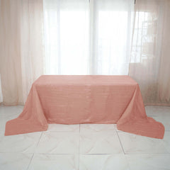 Taffeta 90"x156" Rectangle Tablecloth Dusty Rose - Accordion Crinkle Seamless Table Cover
