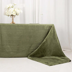 Taffeta 90"x156" Rectangle Tablecloth Dusty Sage Green - Accordion Crinkle Seamless Table Cover