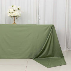 Scuba Rectangular 90"x156" Tablecloth Dusty Sage Green - Wrinkle Free, Stain Resistant & Seamless Table Cover