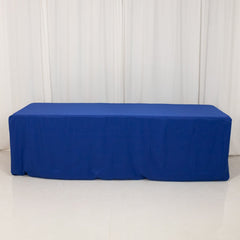 Premium Polyester 8ft Rectangle Tablecloth Royal Blue Durable Fitted 220GSM Table Cover