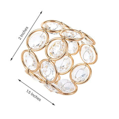 4 Pack Shiny Gold Acrylic Crystal Gem Beaded Napkin Rings
