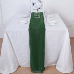 Chiffon 6ft Table Runner Hunter Emerald Green - Flowy & Lightweight Table Decor