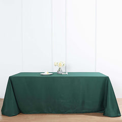 Polyester 90"x132" Rectangle Tablecloth Hunter Emerald Green - Seamless Wrinkle-Resistant Table Cover